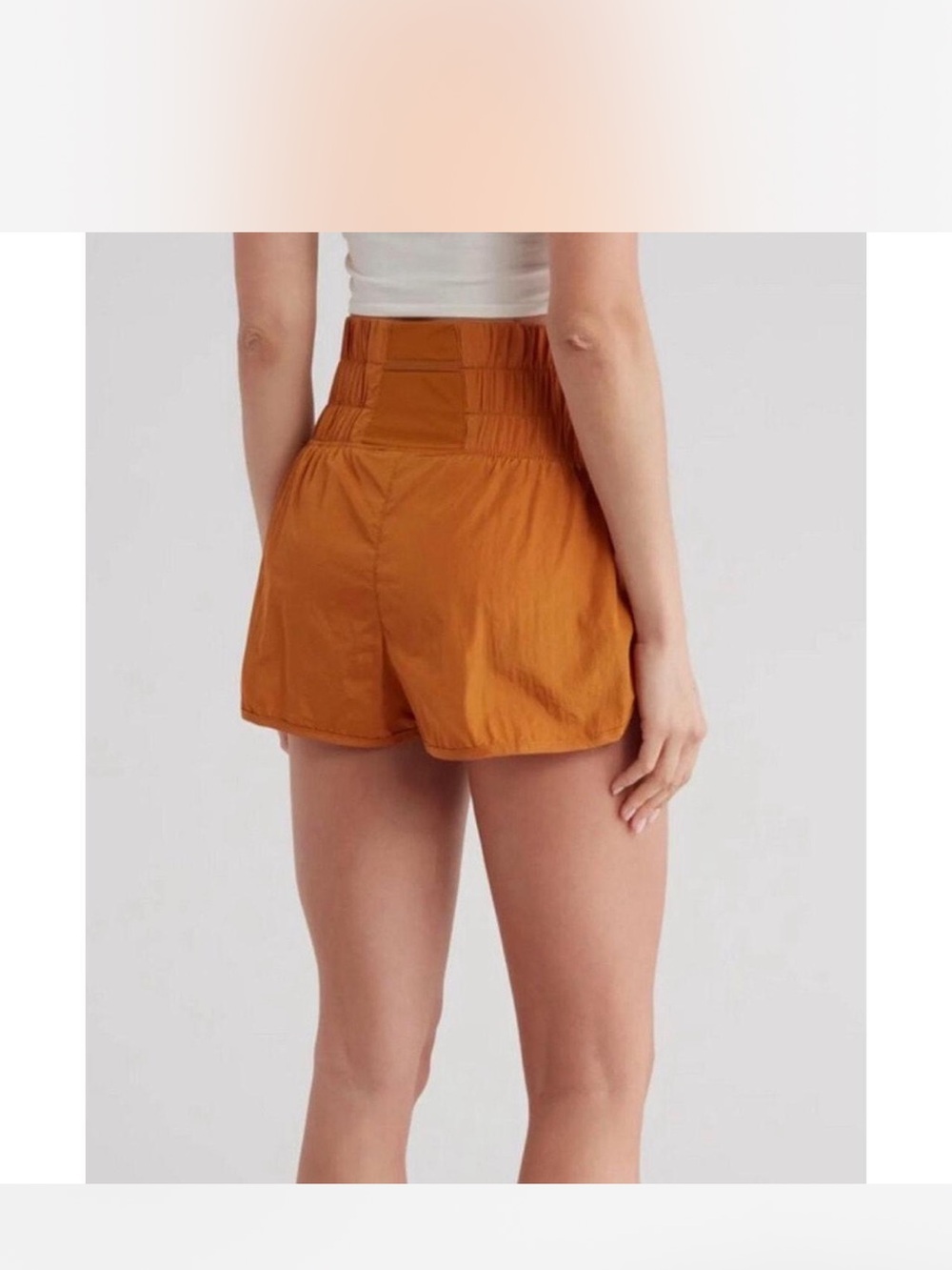 Free People Rust Orange High-Waist Athletic Shorts